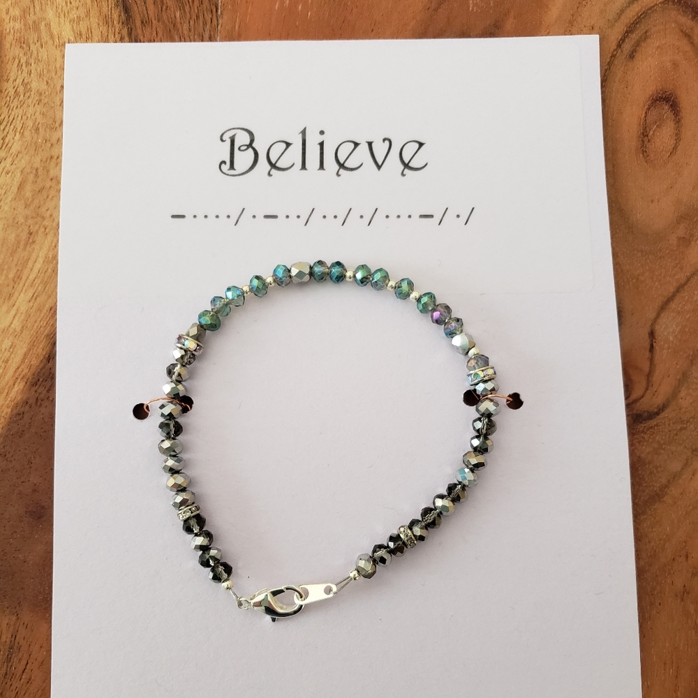 Morse Code Bracelet "Believe"